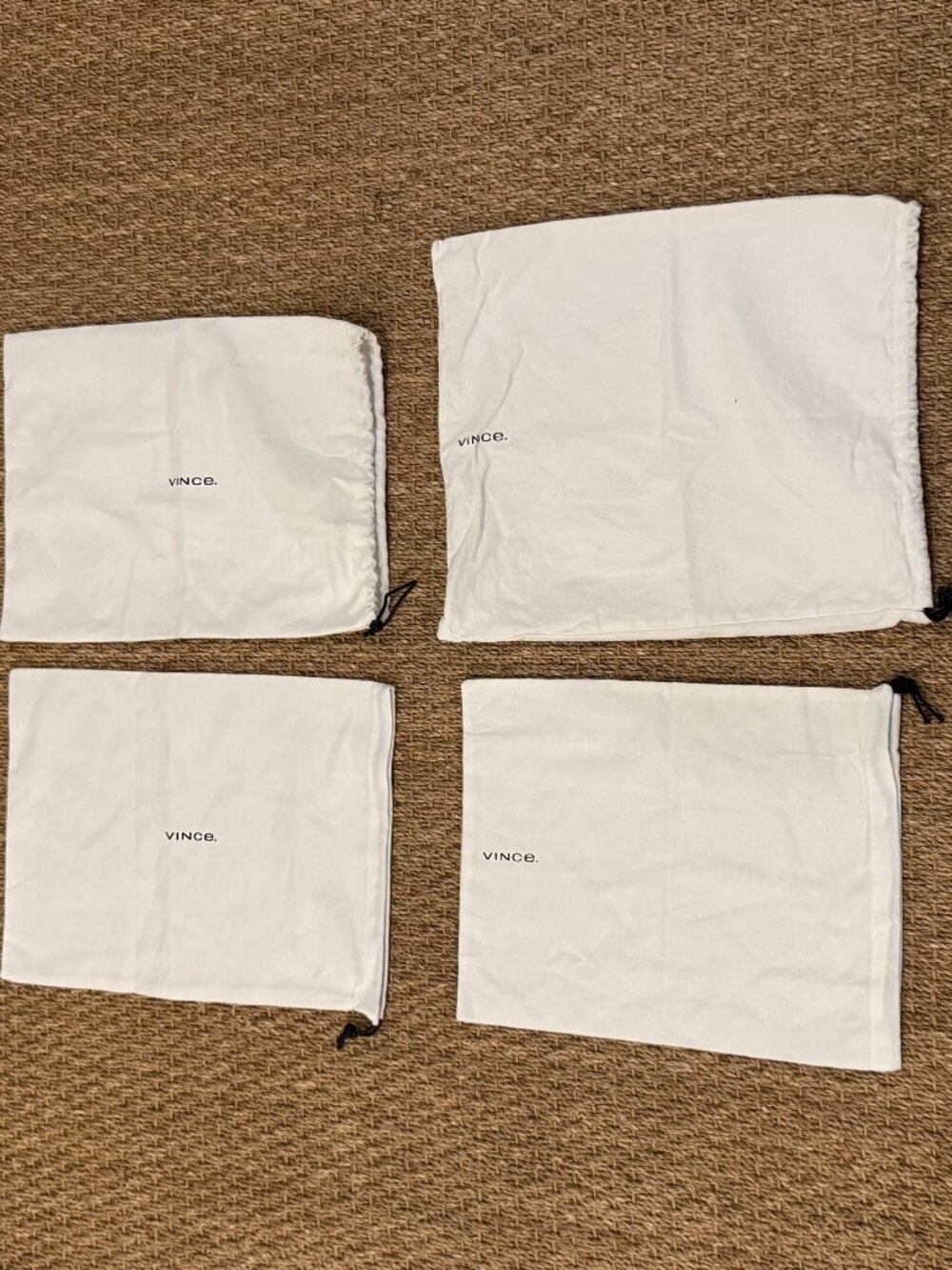 NEVER USED Vince cotton drawstring dustbags - Picture 1 of 2